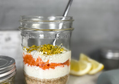 Karotten-Zitronen-Cheesecake im Glas